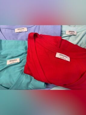Zenana Lot of Four V-Neck Short Sleeve Tees